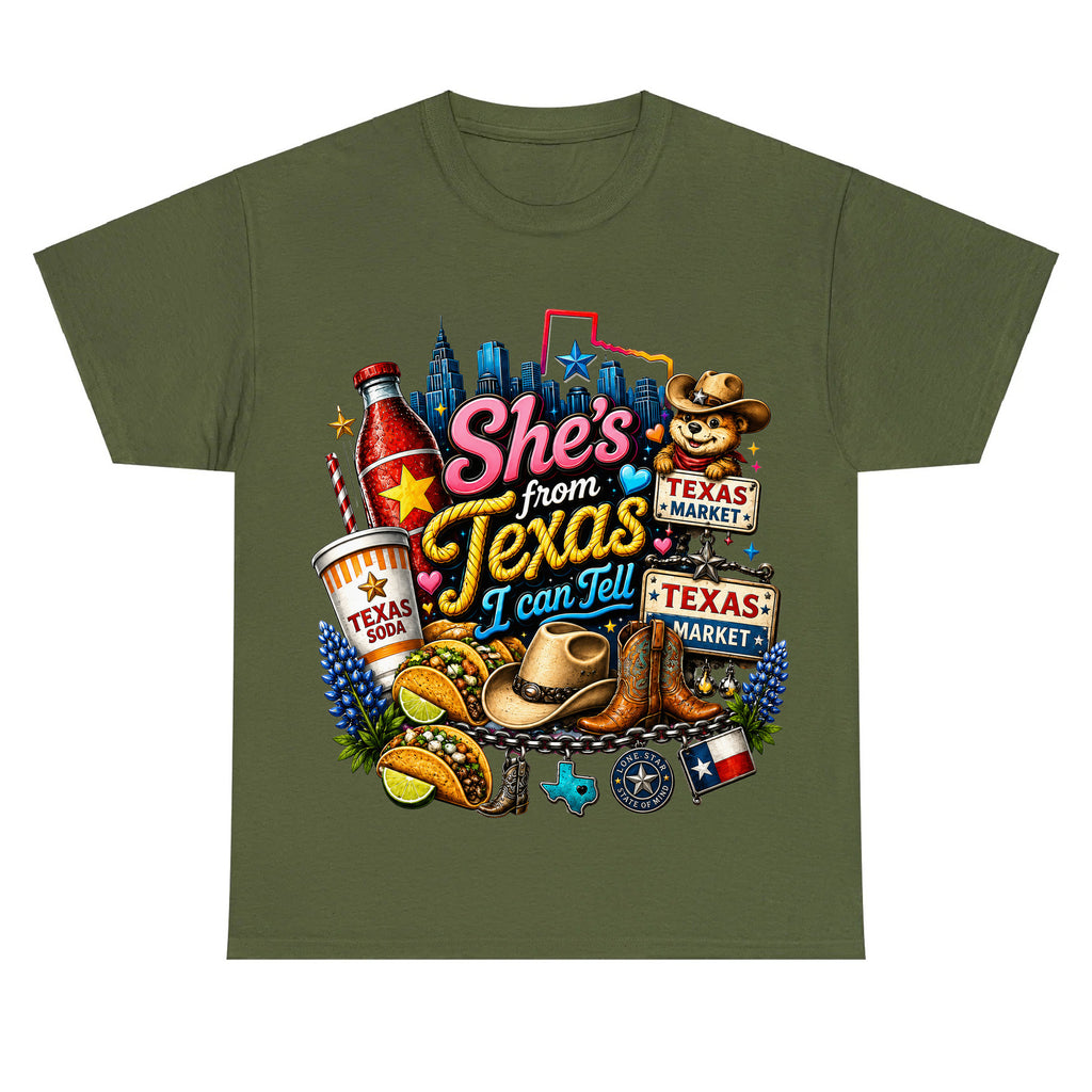 "She's From Texas I Can Tell" Texas Retro T-shirt