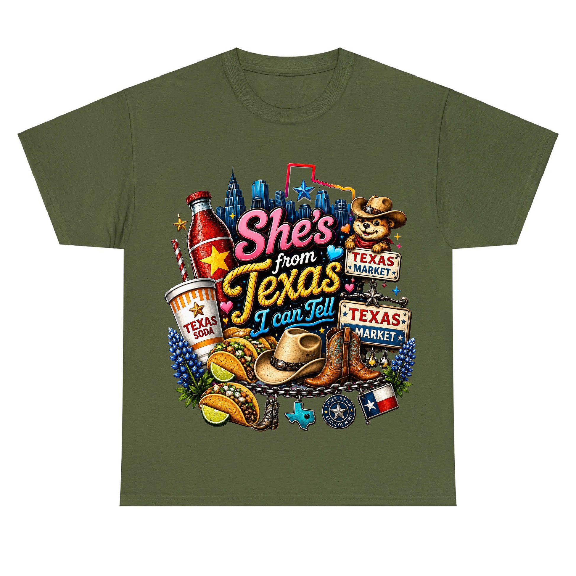 "She's From Texas I Can Tell" Texas Retro T-shirt