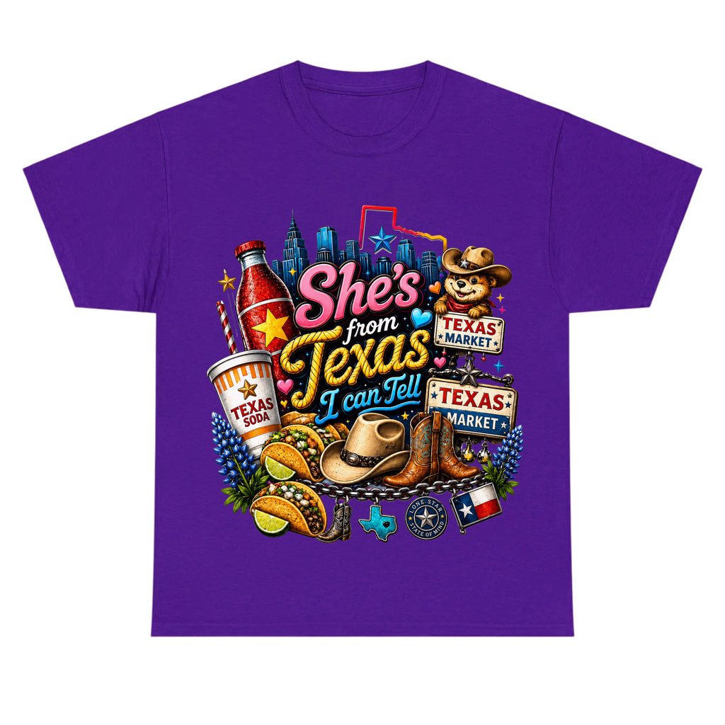 "She's From Texas I Can Tell" Texas Retro T-shirt
