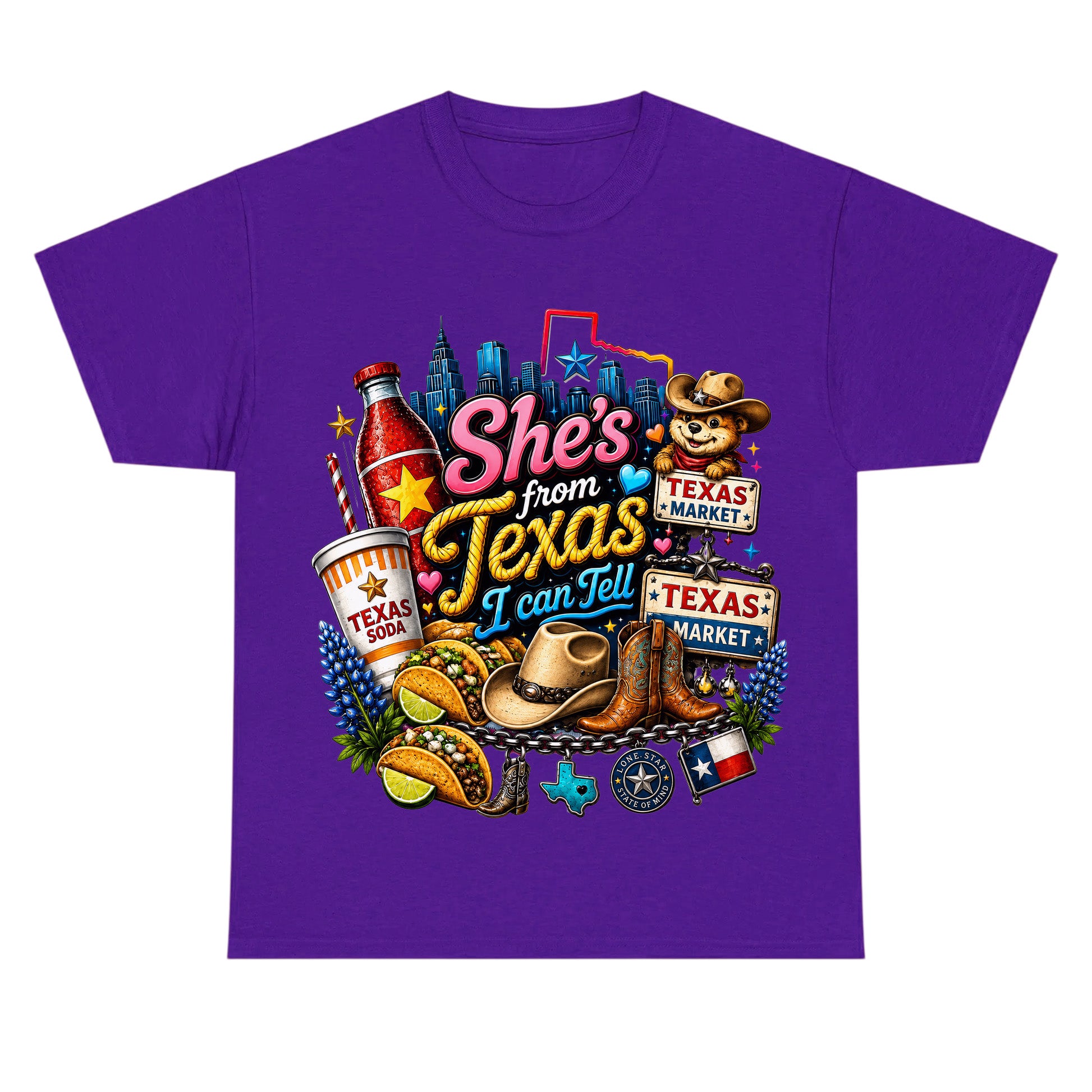 "She's From Texas I Can Tell" Texas Retro T-shirt