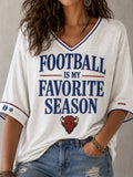 Football Is My Favorite Season V‑Neck Top