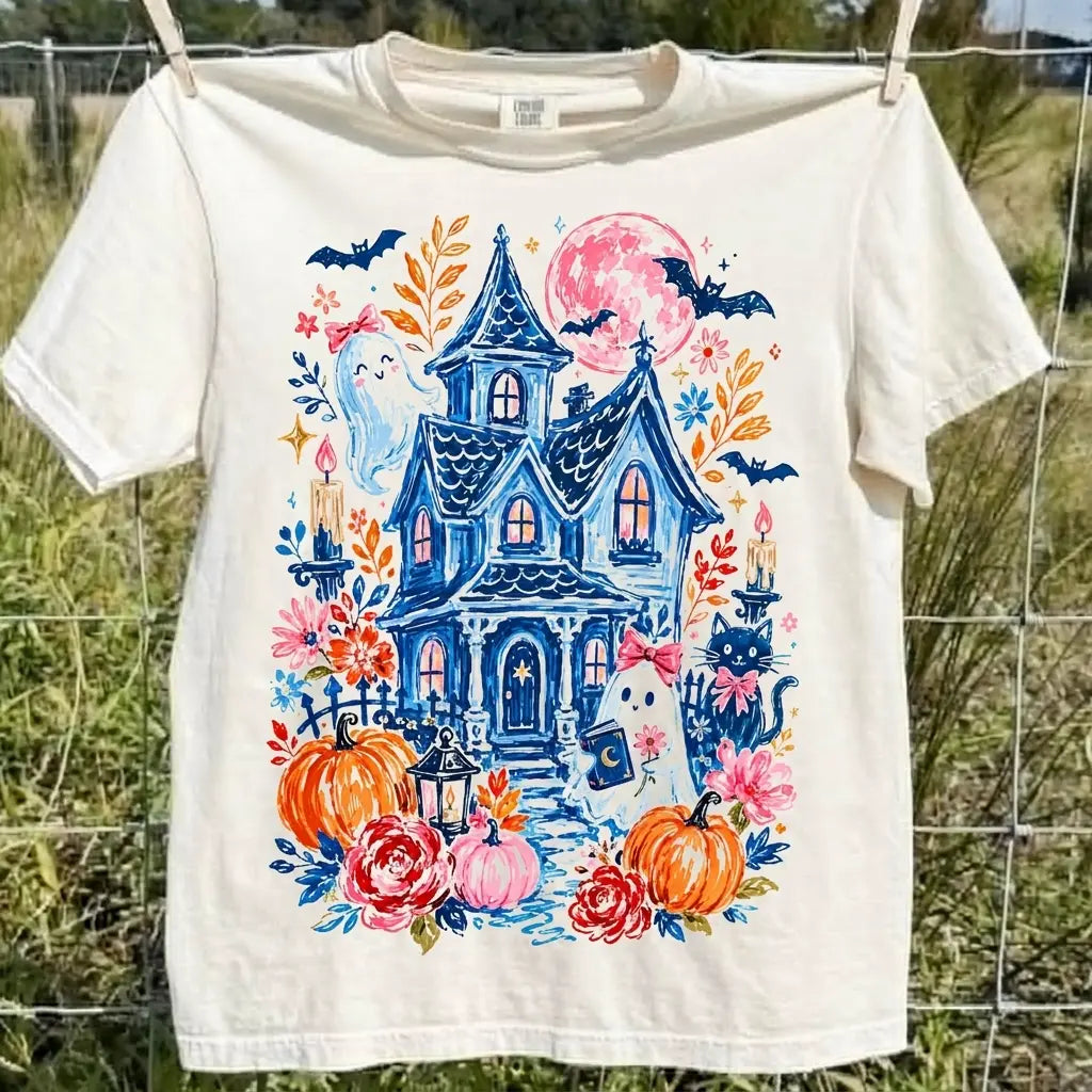 Cute Ghost Pumpkin Graphic Tee