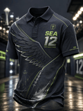 Men's Football Print Casual Polo