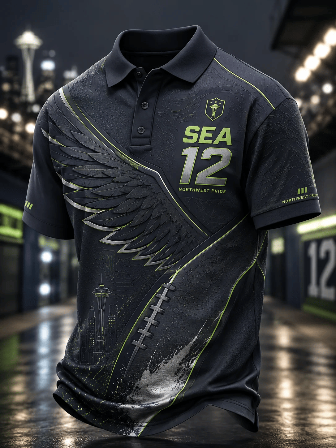 Men's Football Print Casual Polo