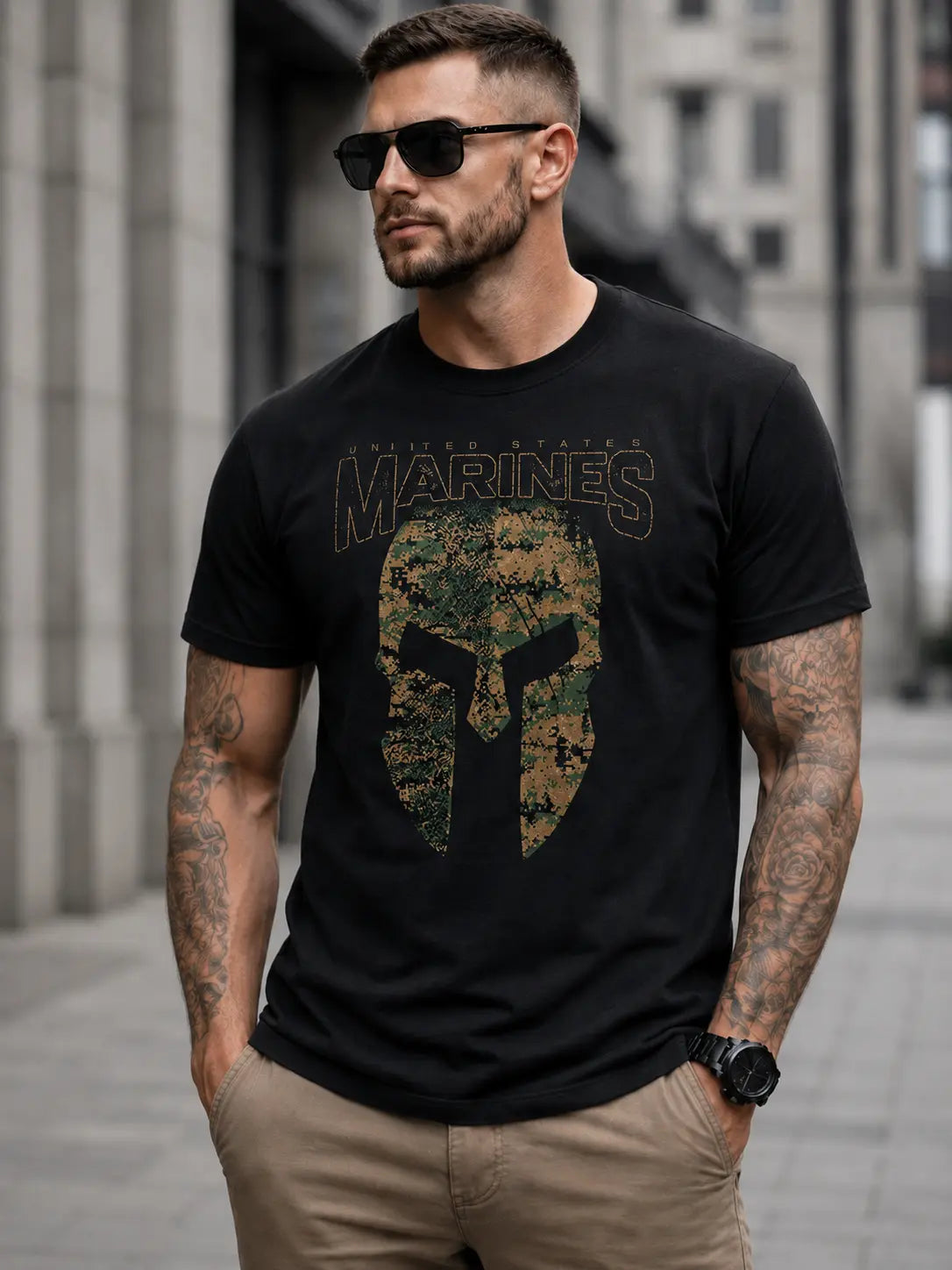 Men's USMC Spartan Graphic T-Shirt