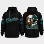 Retro City Football Mascot Graphic Hoodie With Front Pocket