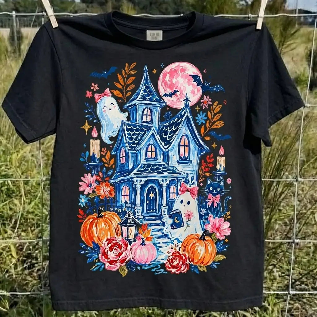 Cute Ghost Pumpkin Graphic Tee