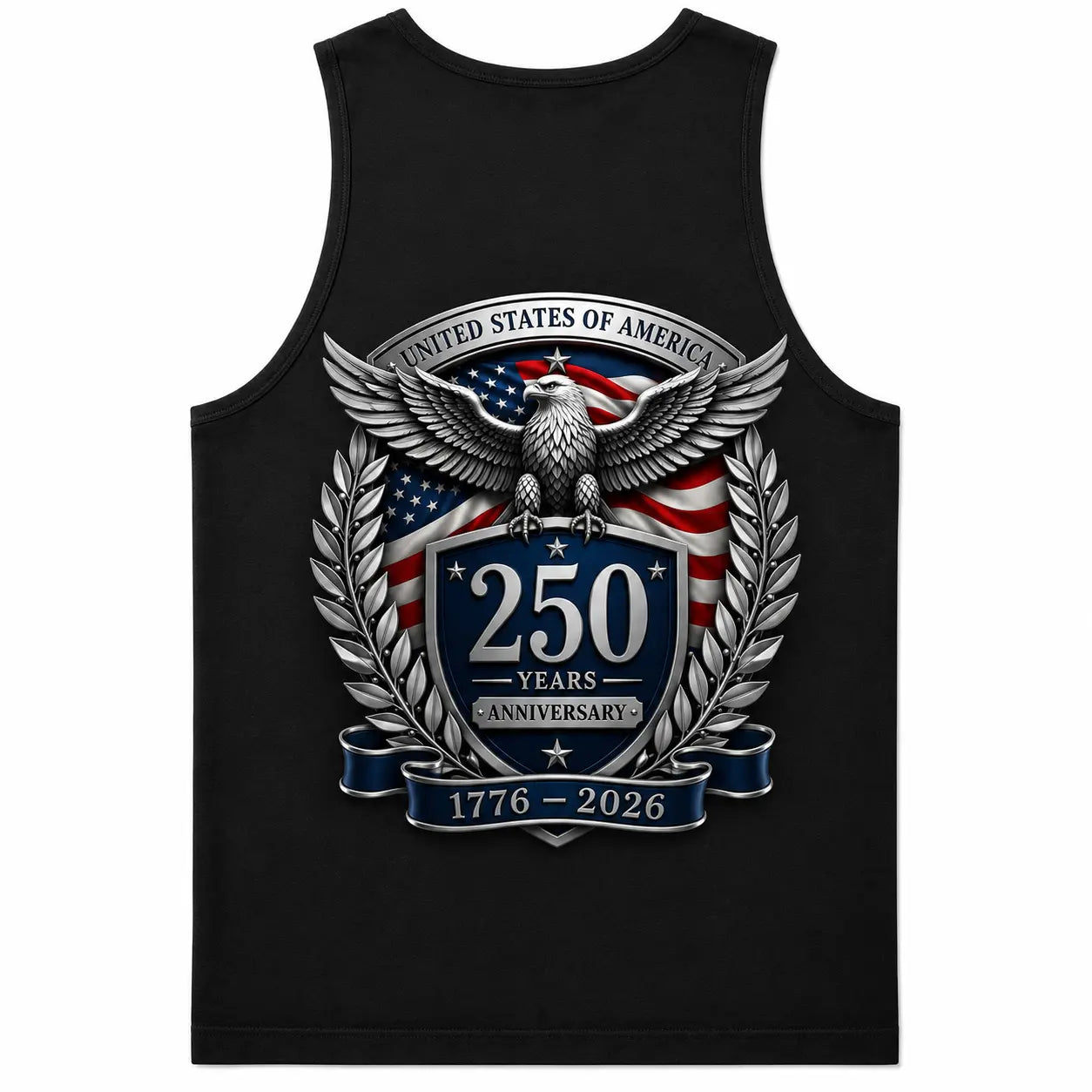 Men's Soft Fabric Outdoor Tank Top - USA 250 Years Anniversary Print