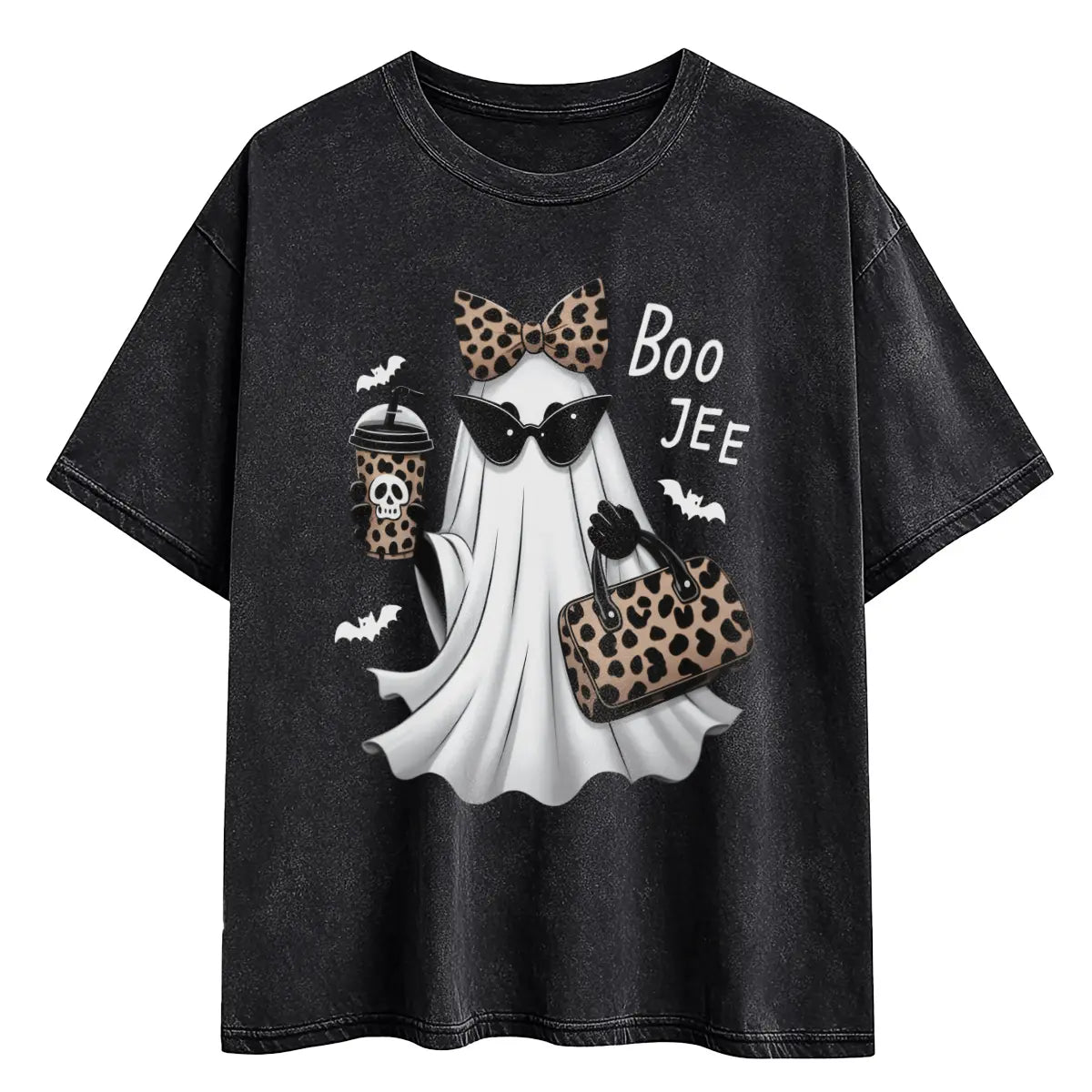 Boo-Jee Ghost Shirt Leopard Ghost Tee