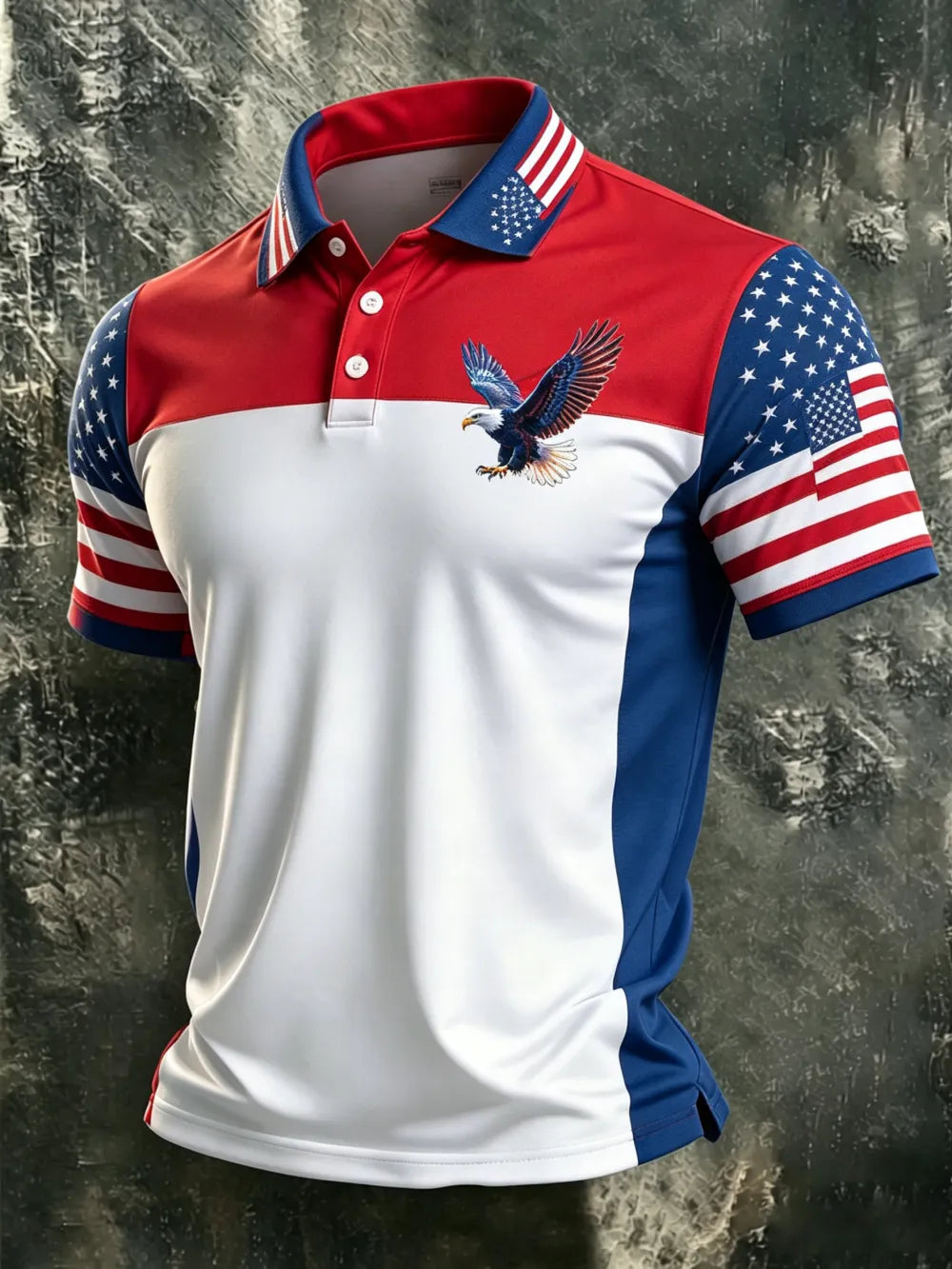 Men'S Casual 250Th Anniversary Celebration Of The Founding Of The United States, Geometric Personalized Printed Polo Shirt