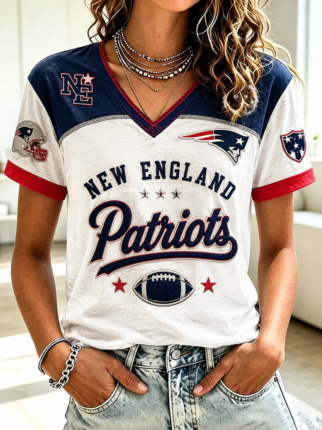 Women's Patriots V-Neck Tee