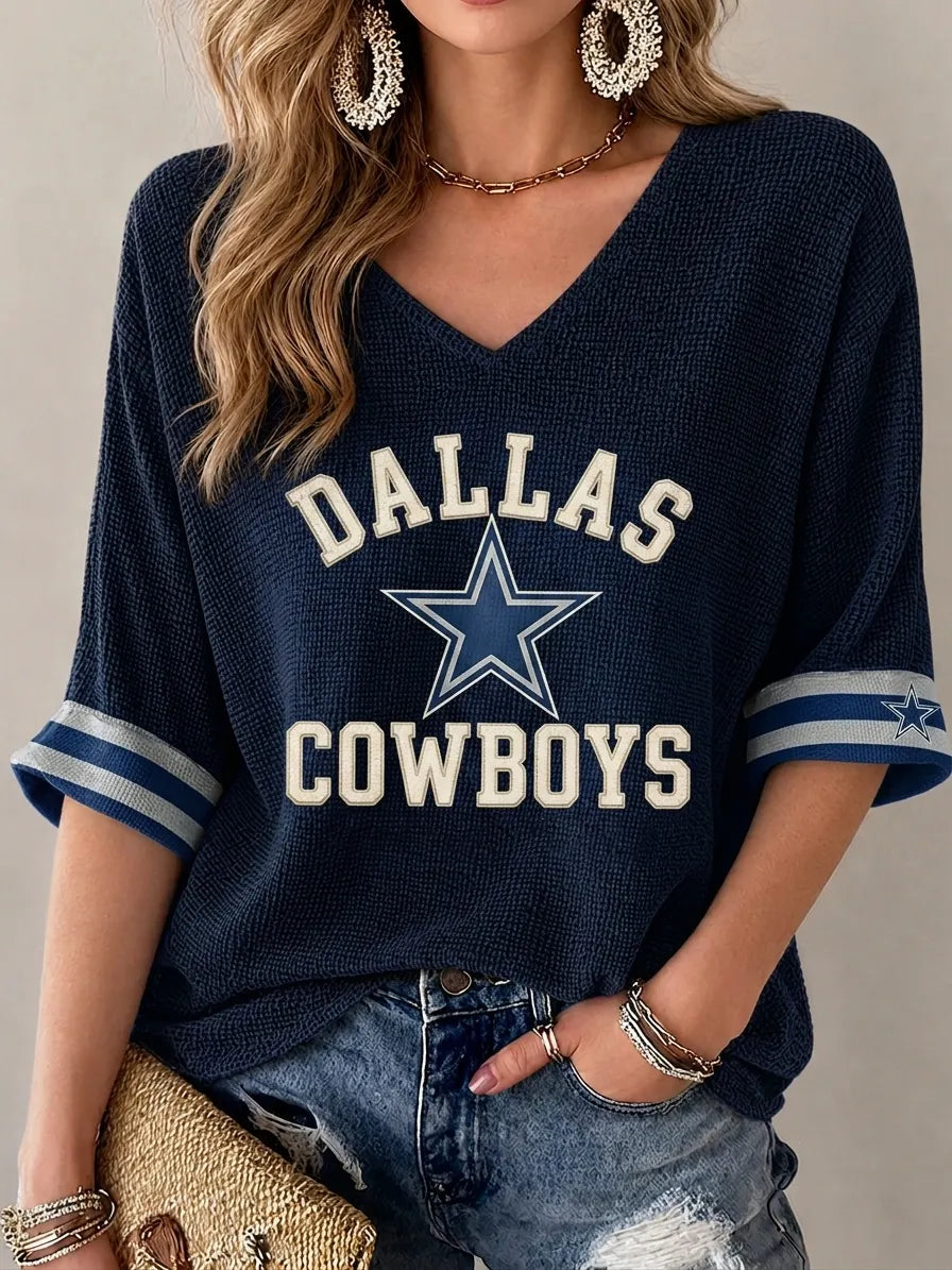 Women's Casual Football Print T-Shirt