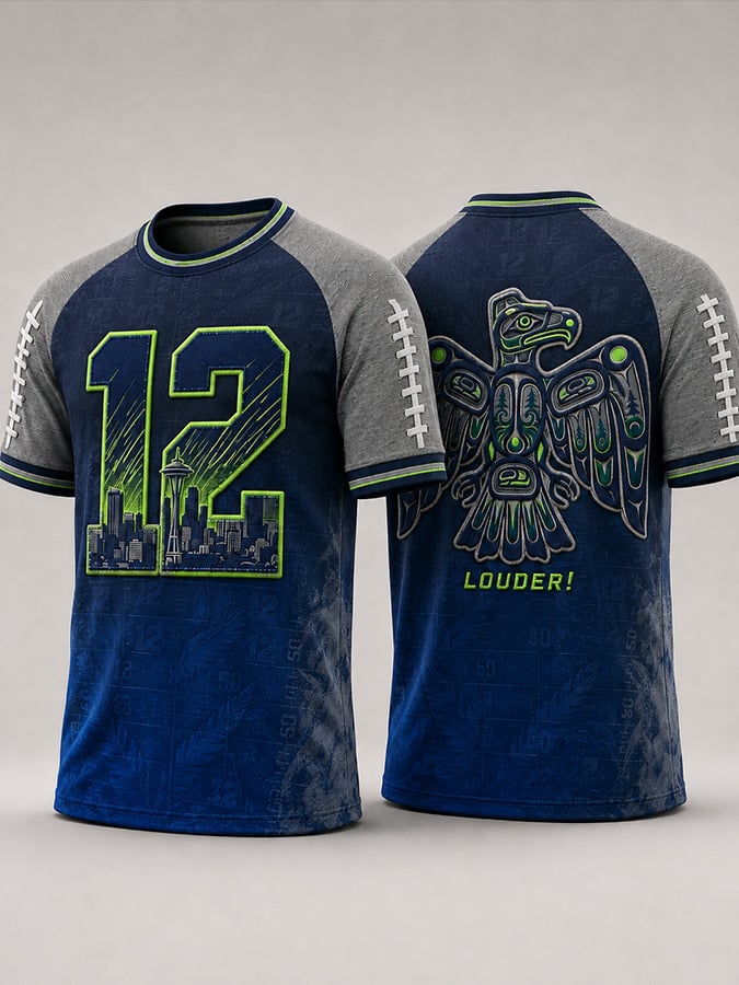 Men's Casual Rugby-Print Crew-Neck Short-Sleeve T-Shirt