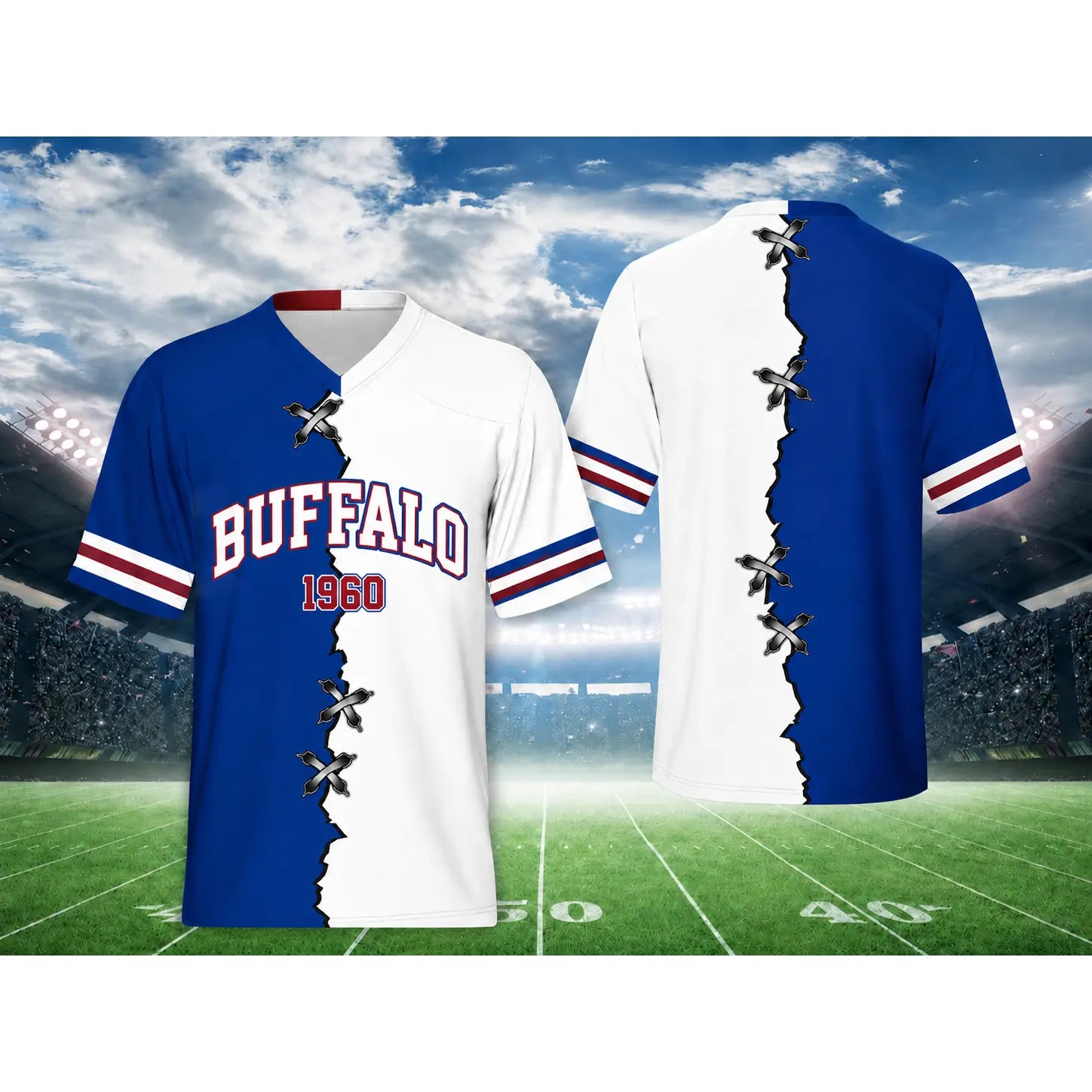 Unisex Football Team Fans V-Neck Quick-Drying Shirt