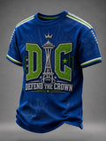 Men's Casual Rugby-Print T-Shirt