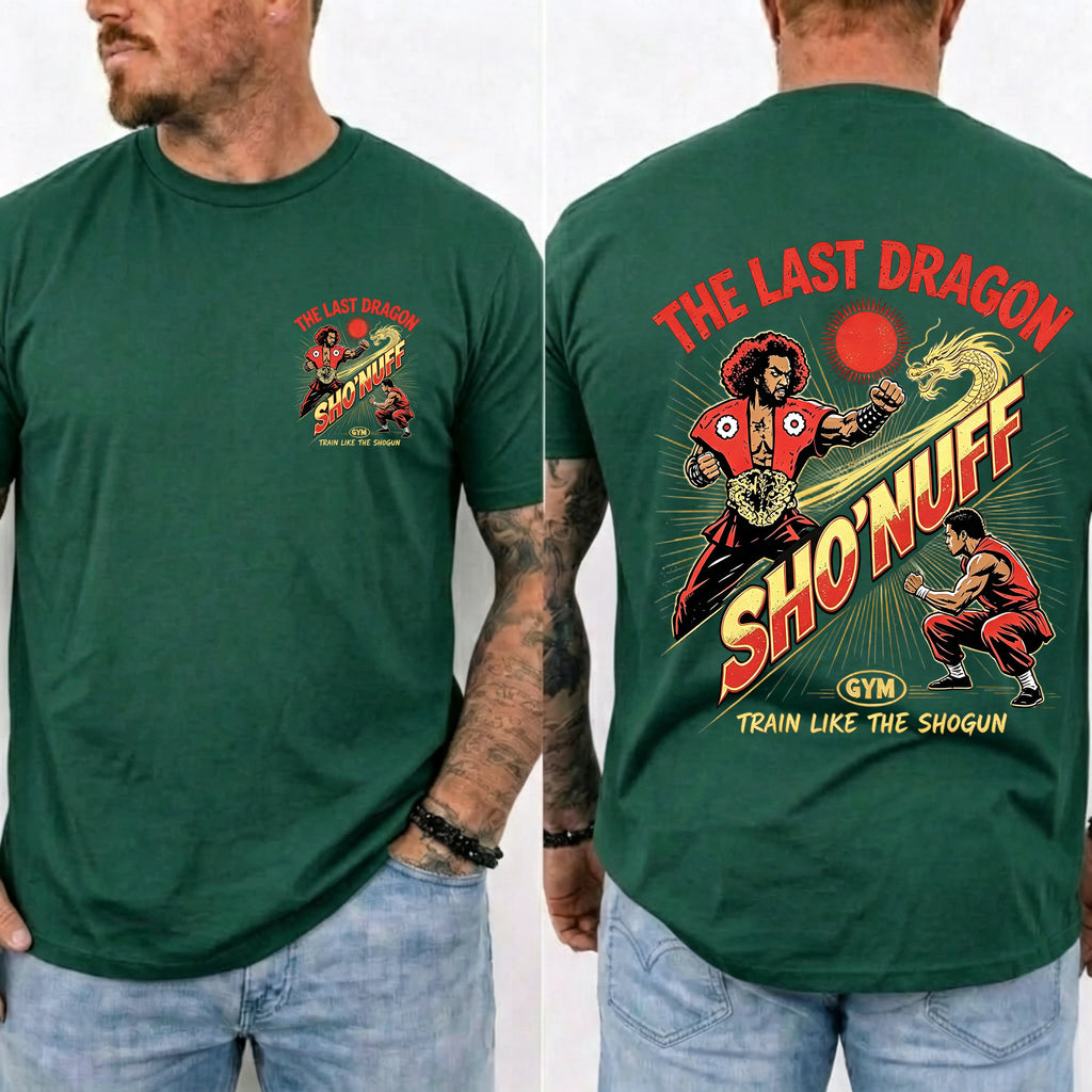 Train Like The Shogun Front & Back Print Men Casual Graphic T‑Shirt