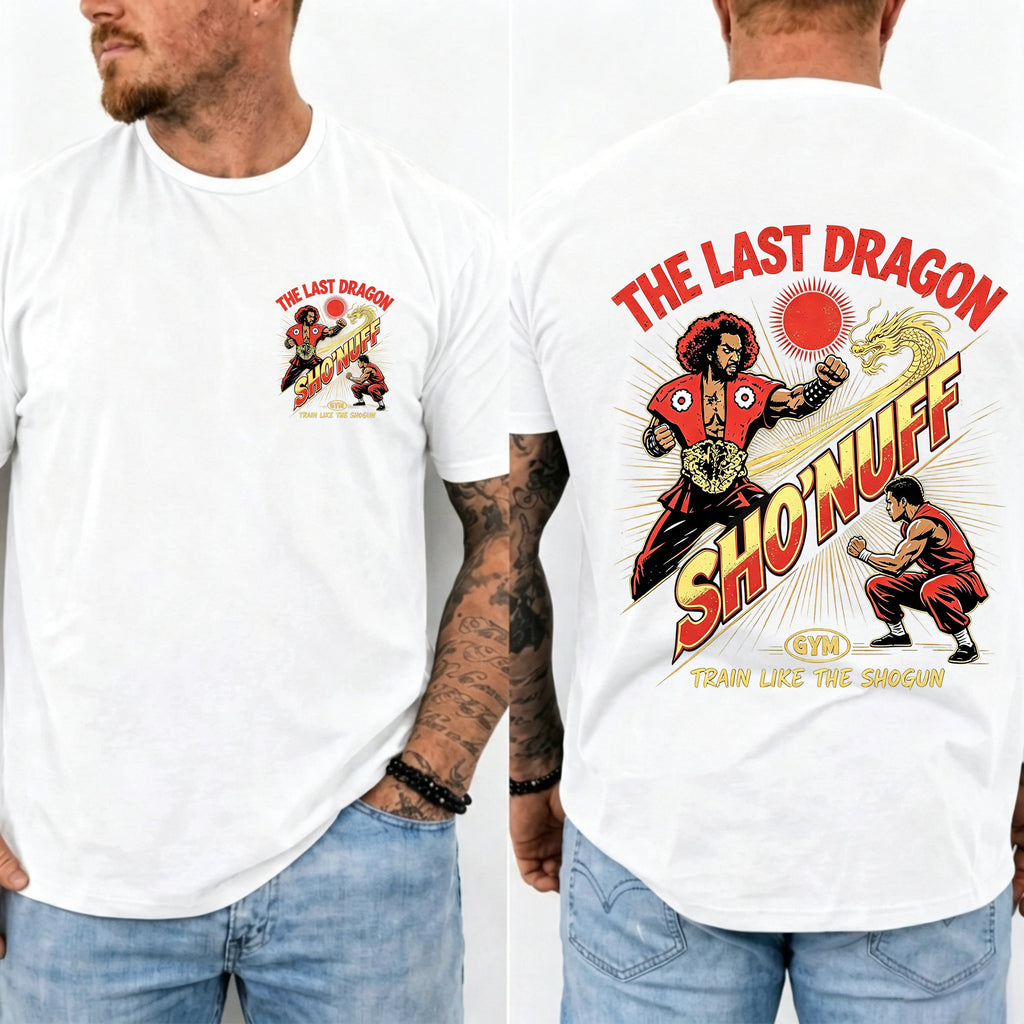 Train Like The Shogun Front & Back Print Men Casual Graphic T‑Shirt