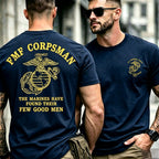 Men Retro Letter Badge Tactical Short Sleeve Tee