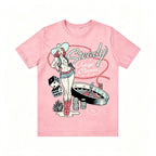 Retro Western Pin‑Up Cowgirl Gambling Dice Roulette Tee