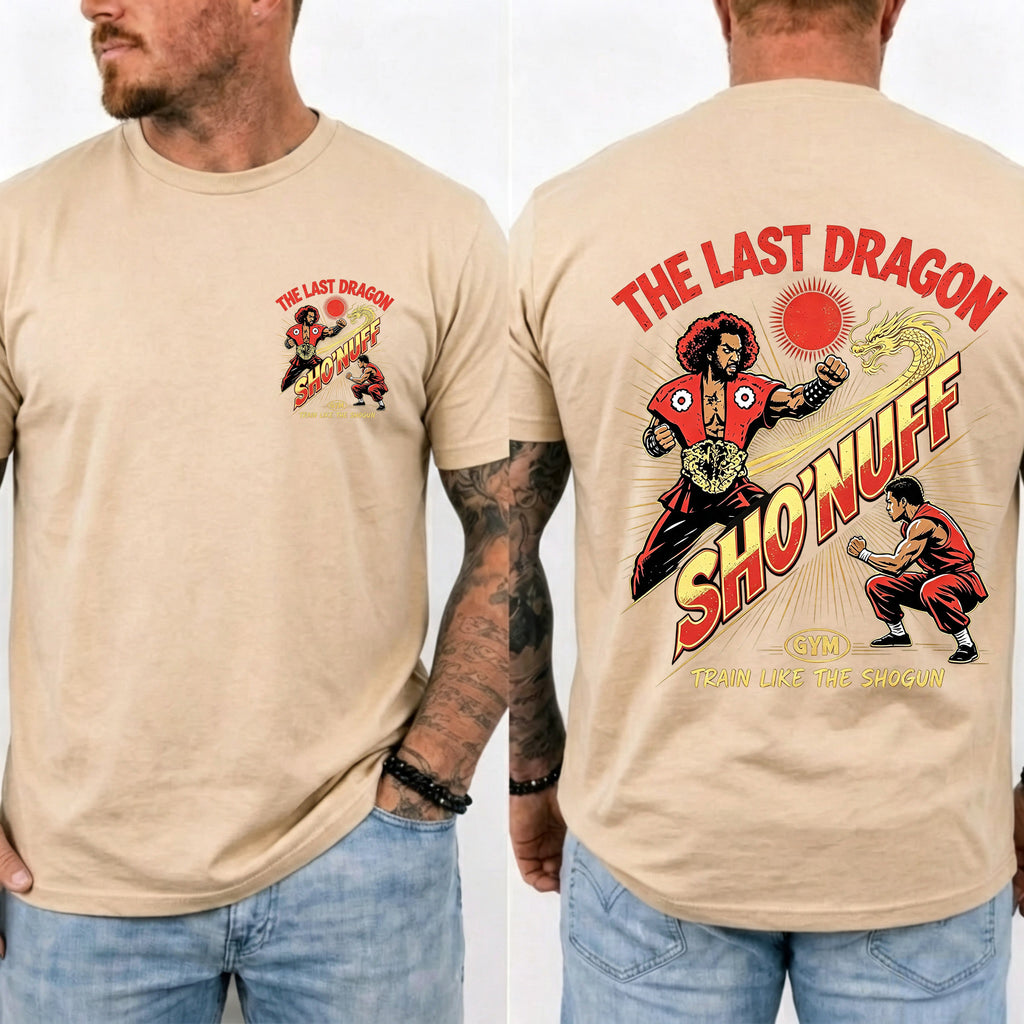 Train Like The Shogun Front & Back Print Men Casual Graphic T‑Shirt