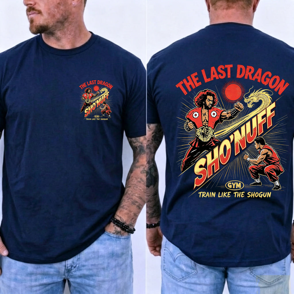 Train Like The Shogun Front & Back Print Men Casual Graphic T‑Shirt