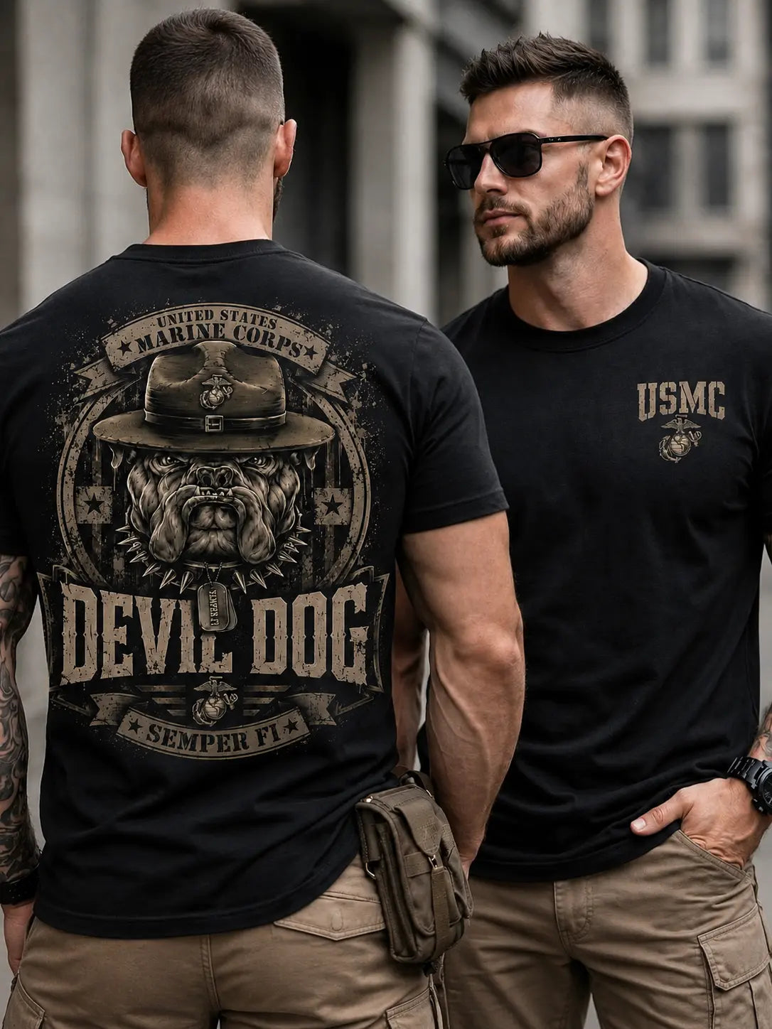 USMC Devil Dog Bulldog T-Shirt