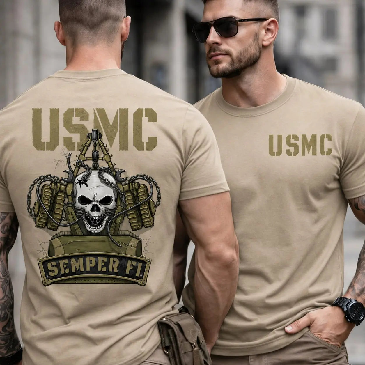 USMC Semper Fi Skull Shirt
