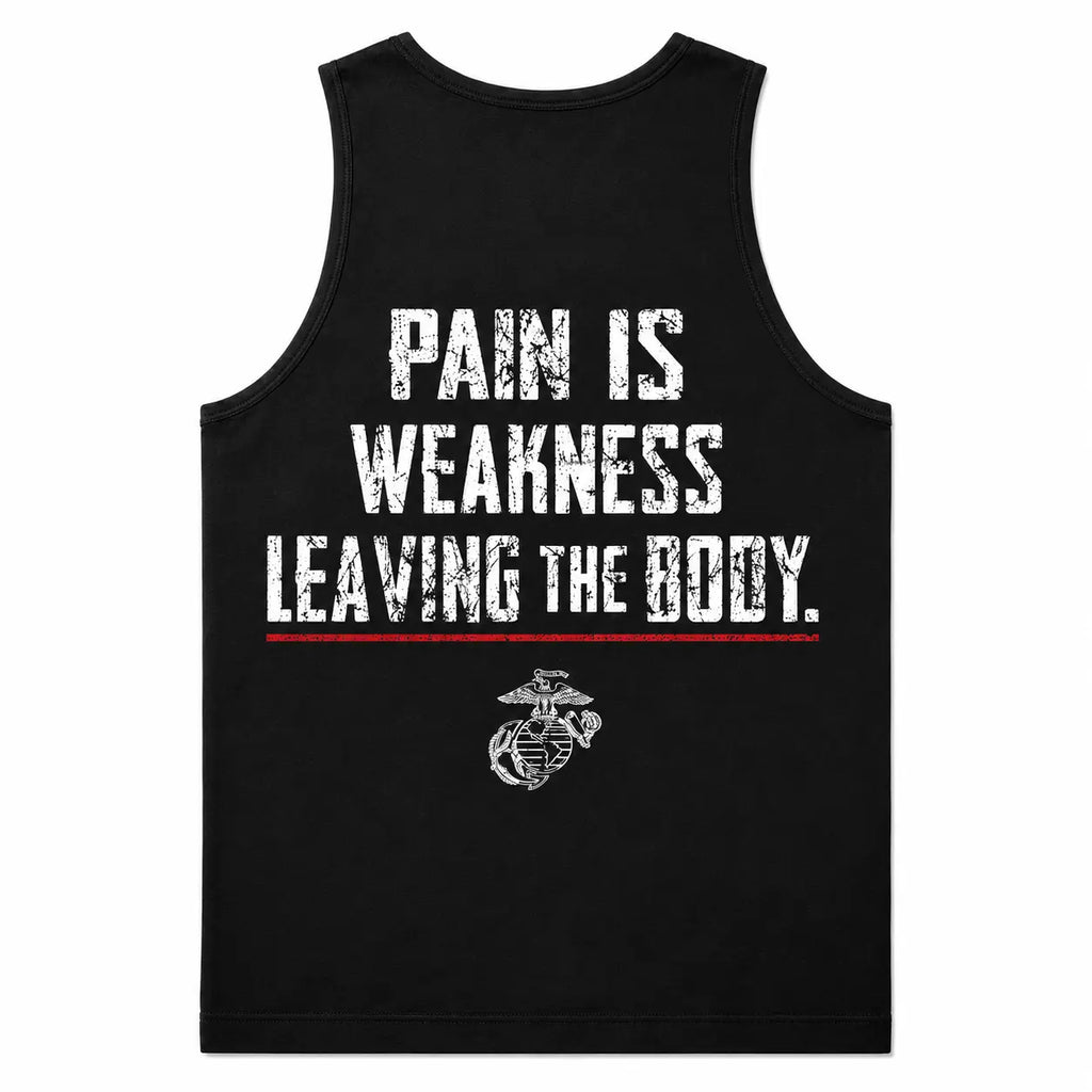 Menswear Soft Fabric Tank Top - "Pain Is Weakness Leaving The Body" Print