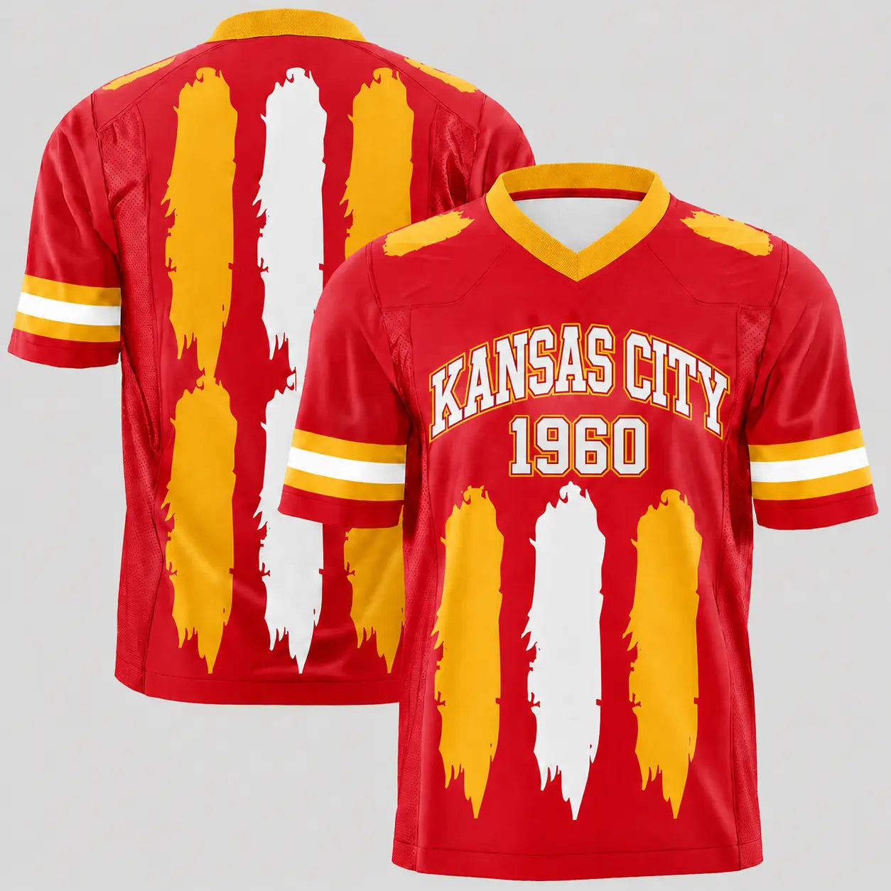 Football Fans V-Neck Jersey for Men Women, Game Day Team Shirt, Quick-Drying Sports Outdoor Jersey, Gifts for Football Lovers - Multiple colors available
