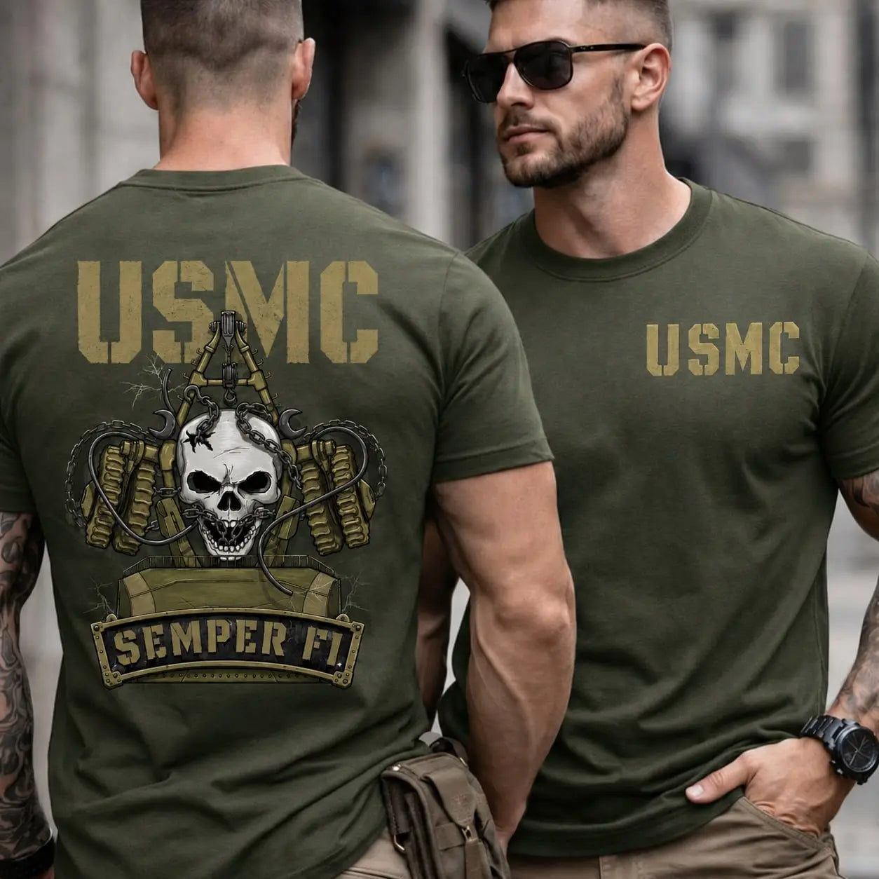 USMC Semper Fi Skull Shirt