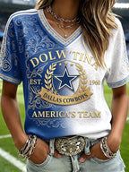 Women's Casual Football   Print T-Shirt