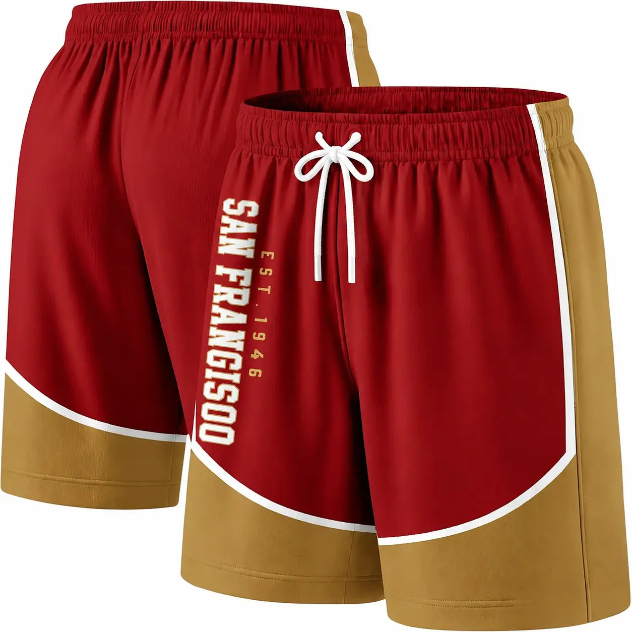 Football Fans Board Shorts With Lining Men Swim Trunks