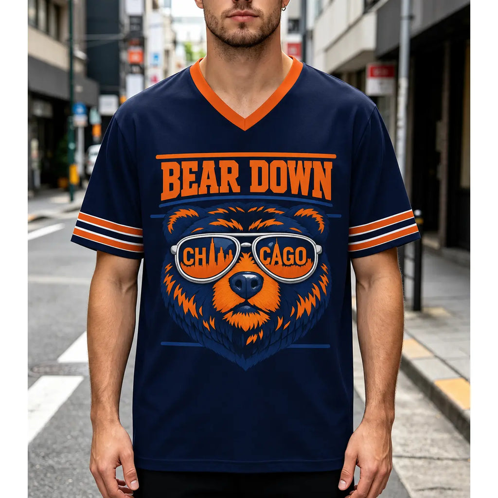 Unisex Football Graphic V-Neck Quick-Drying Jersey 