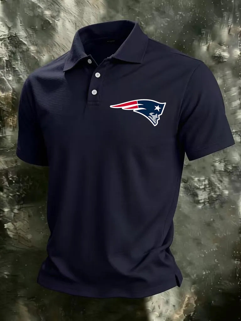 Men's Football Print Polo Shirt