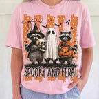  Raccoon Ghost Pumpkin Graphic Tee