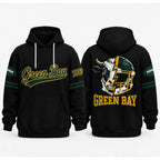 Retro City Football Mascot Graphic Hoodie With Front Pocket