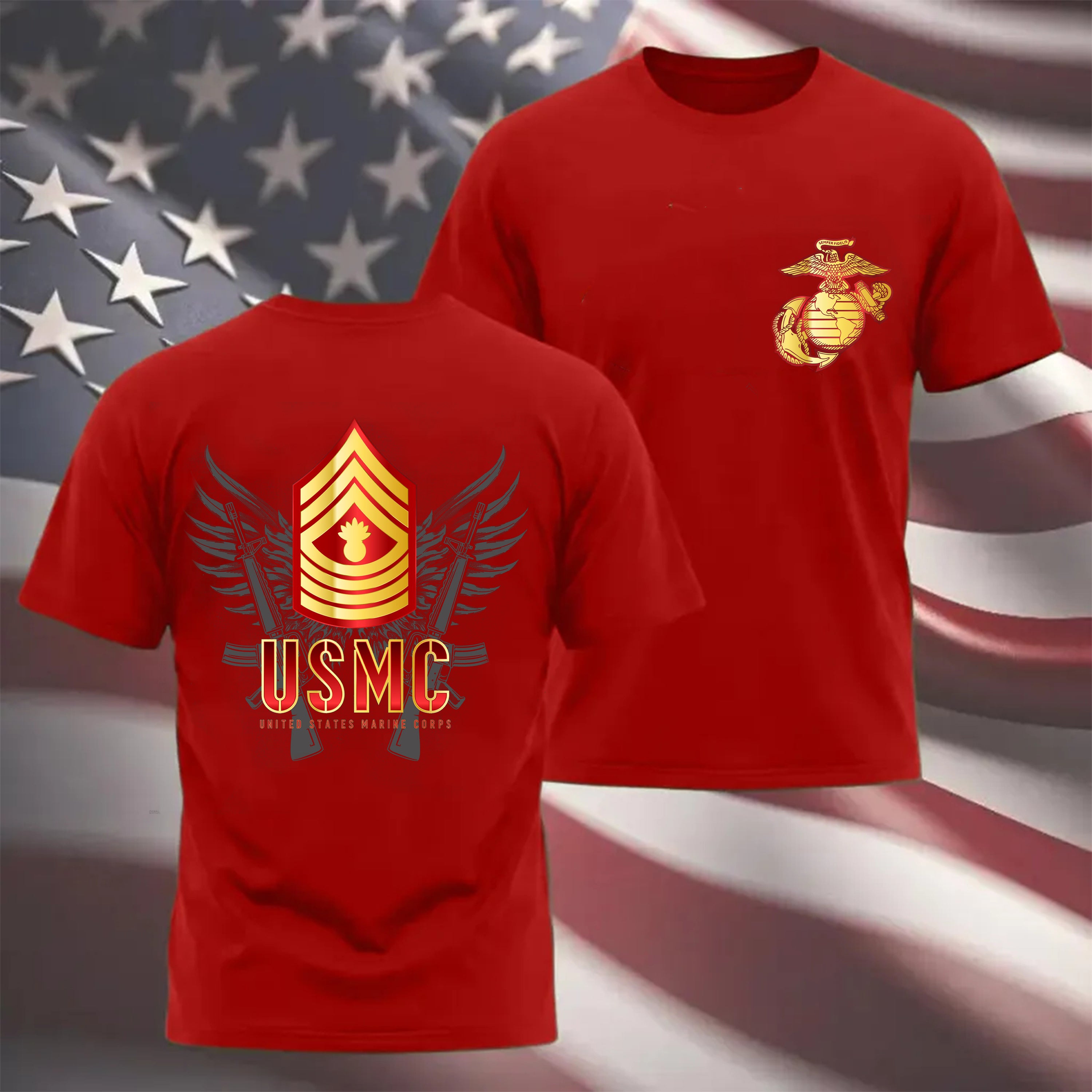 Personalized USMC Rank T-Shirt