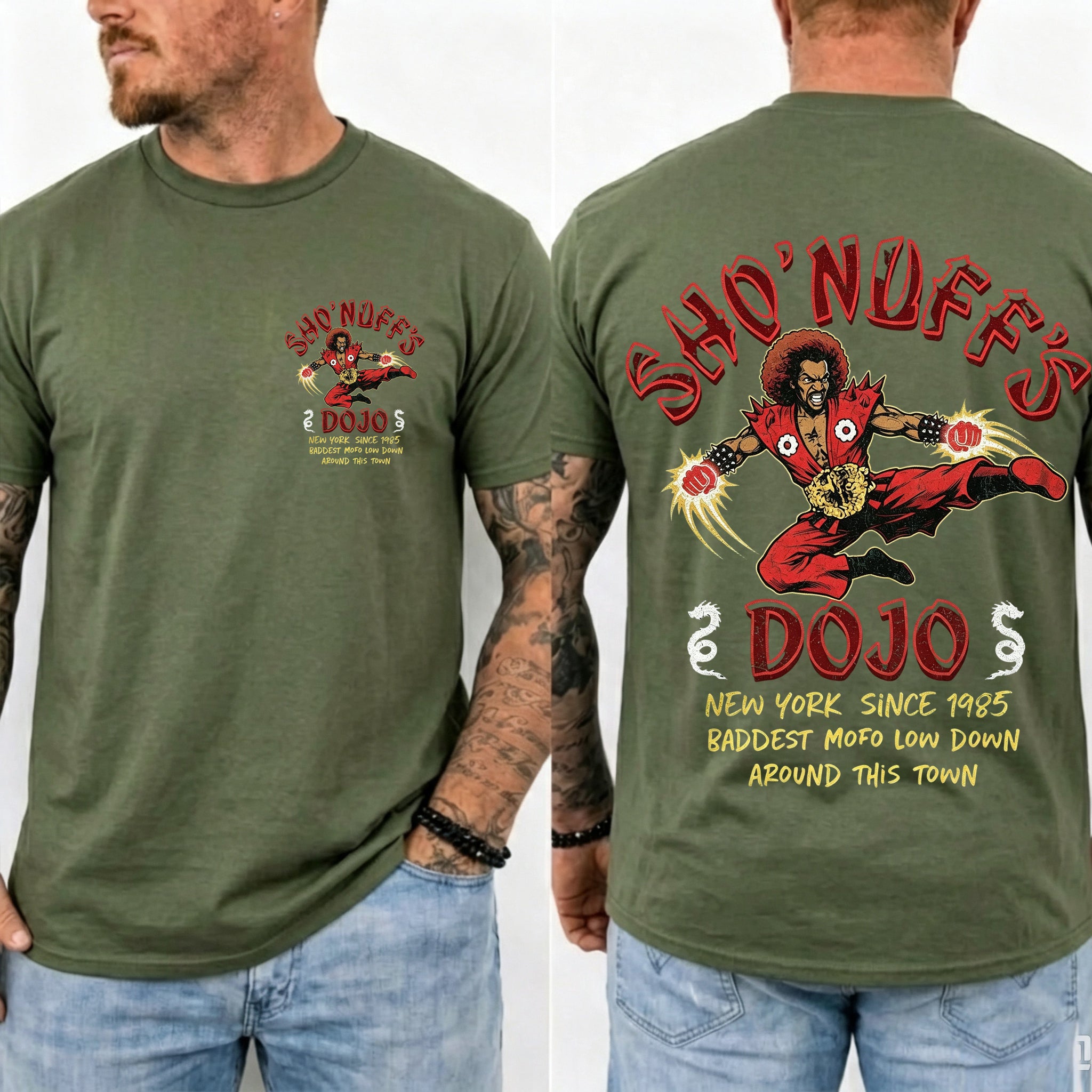 Sho' Nuff's Dojo Double‑Sided Graphic T‑Shirt Retro Movie Tee