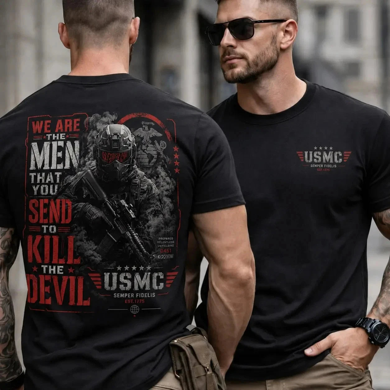 USMC We Are the Men That You Send to Kill the Devil T-Shirt