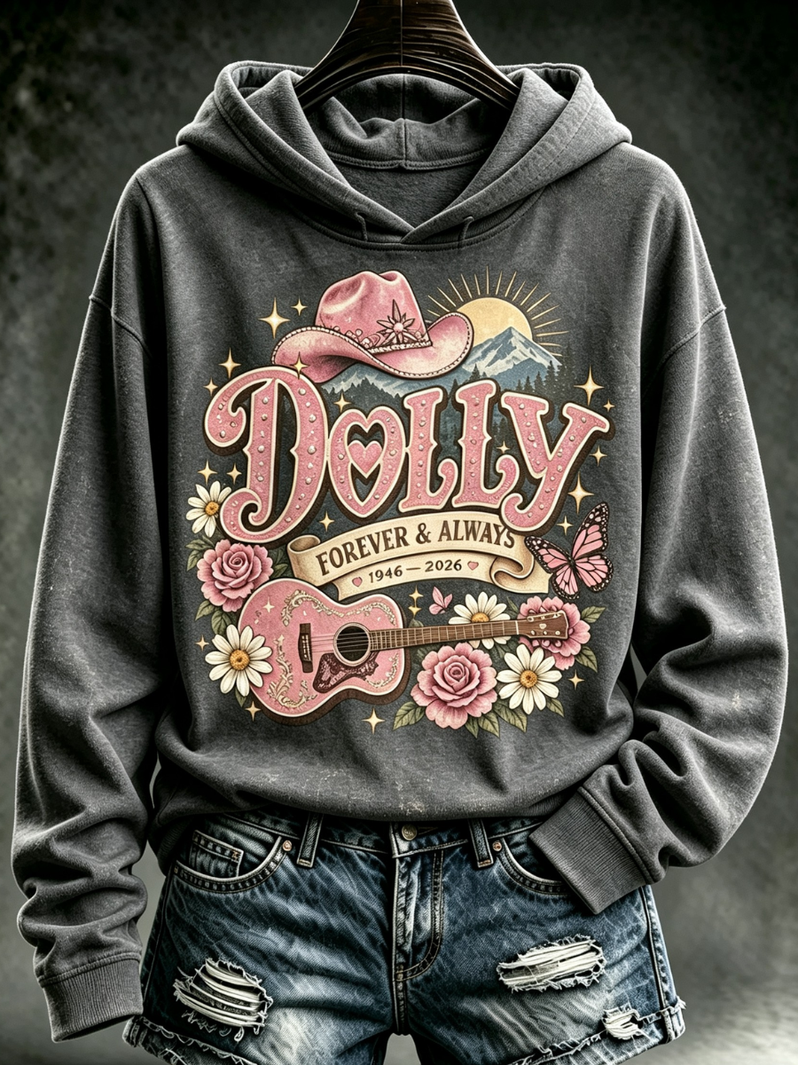Women's The Queen of Country Print Casual Hoodie
