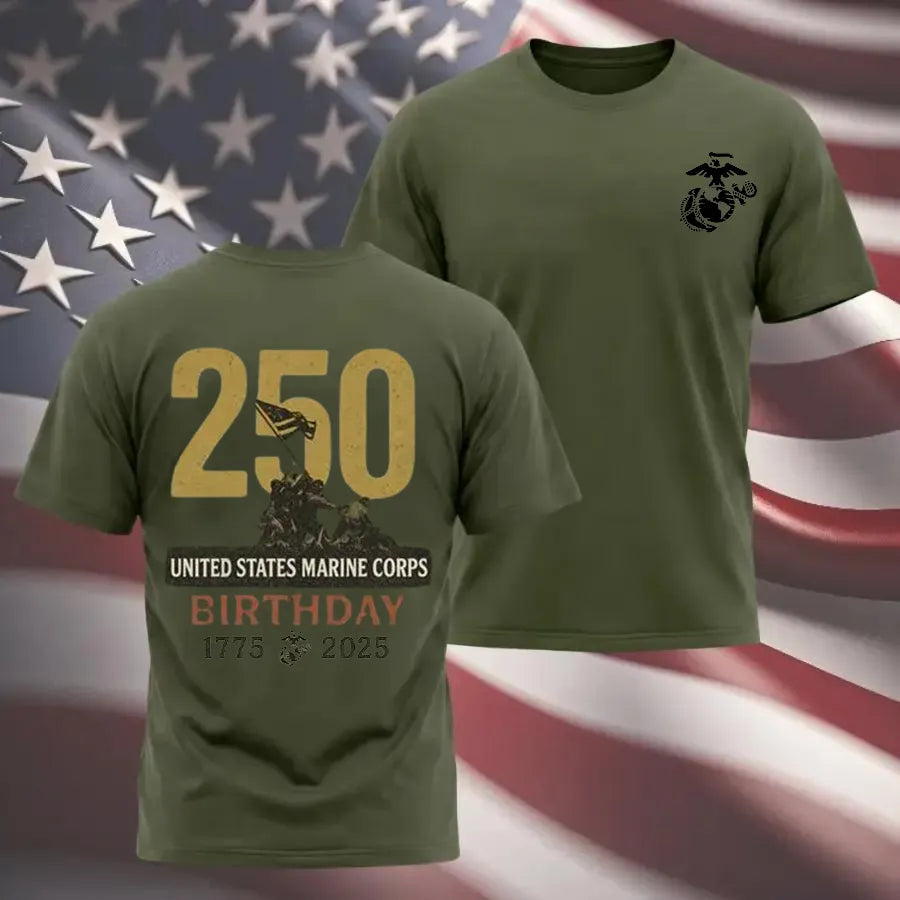 Marines 250 Year Anniversary T-Shirt – USMC Inspired Patriotic Tee