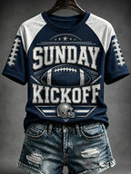 Women's Casual Football Print T-Shirt