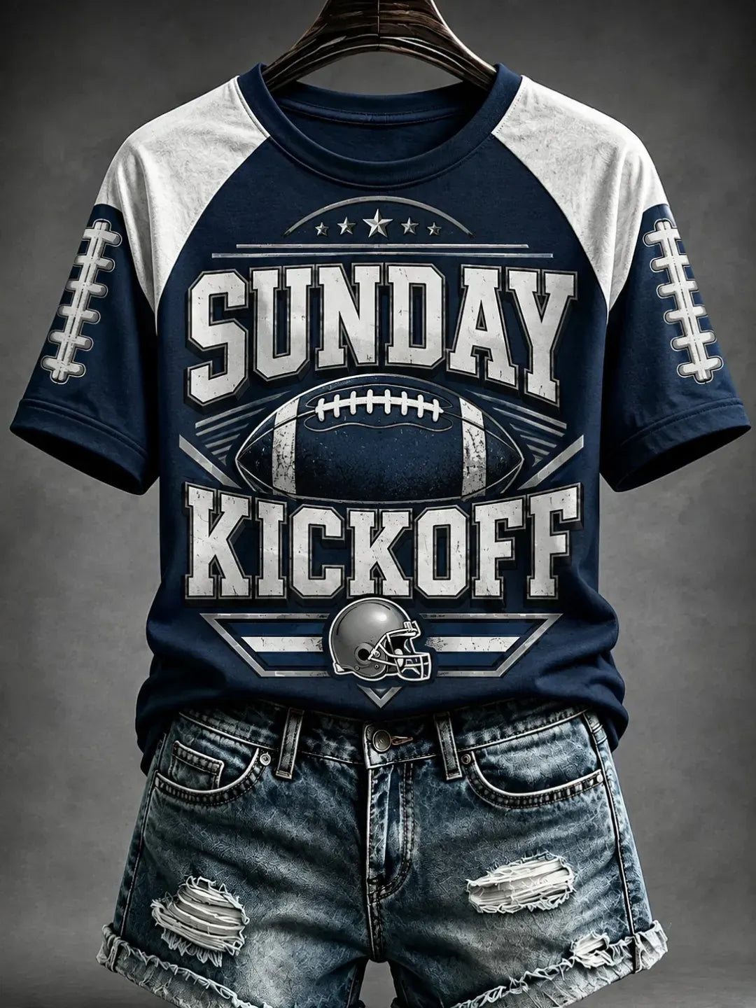 Women's Casual Football Print T-Shirt
