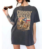 Choosin' Texas T-Shirt, Vintage Country Music Merch, Retro Western Cowboy Shirt