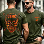 Flame Skull Cross Blade Men T‑Shirt