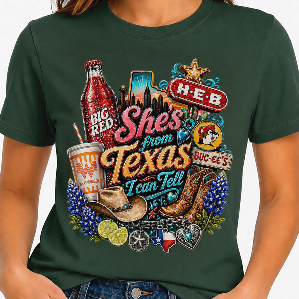She's From Texas I Can Tell Tee Southern State Pride Gift