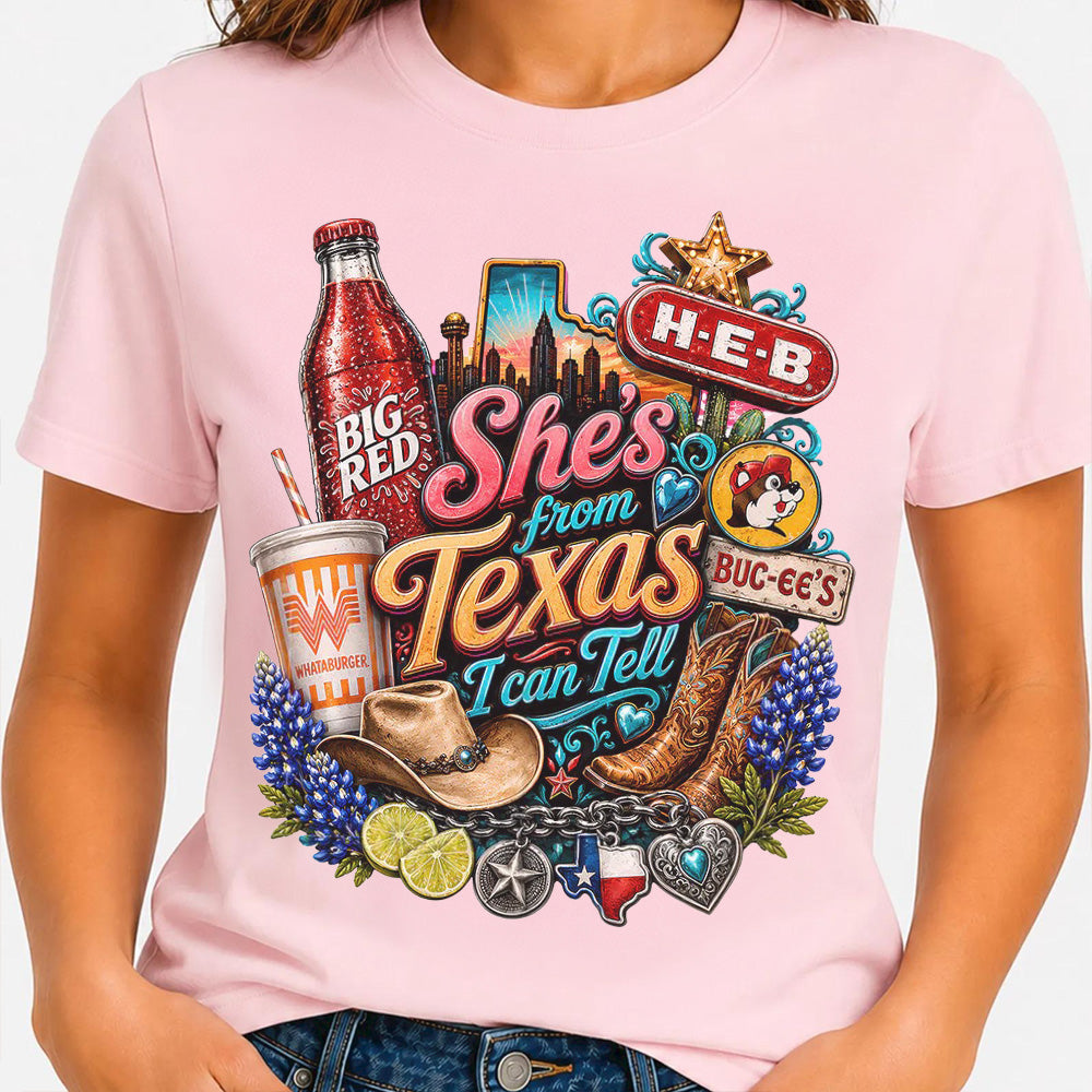She's From Texas I Can Tell Tee Southern State Pride Gift