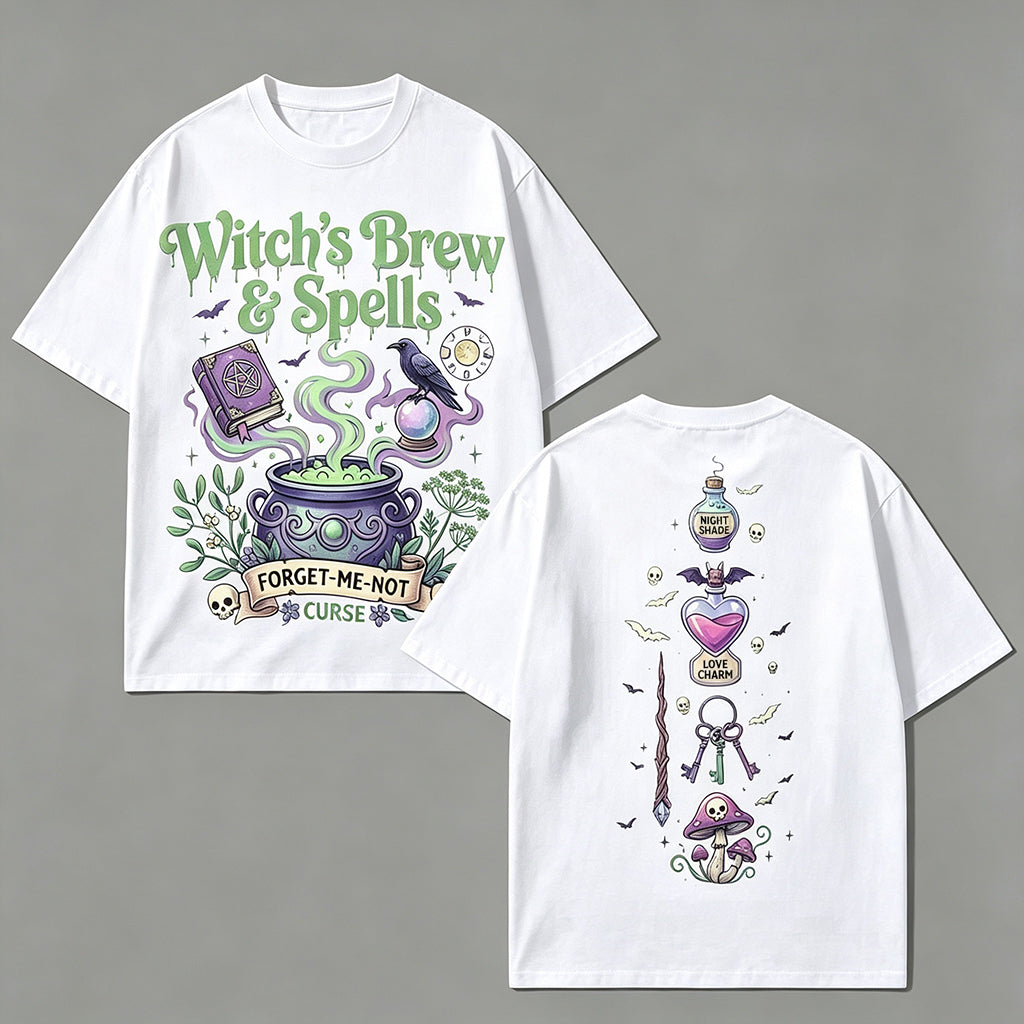 Witch's Brew & Spells Double‑Sided Halloween T‑Shirt