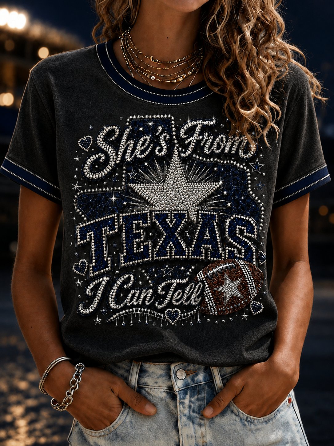 Women's Football Print T-shirt