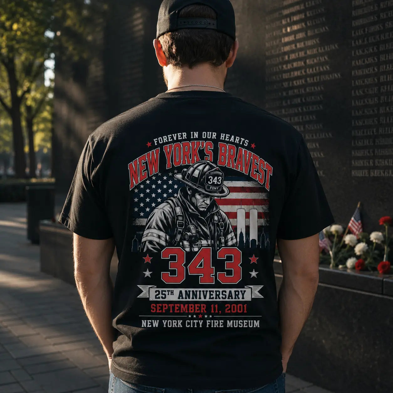 25th Anniversary Firefighter Tribute T Shirt